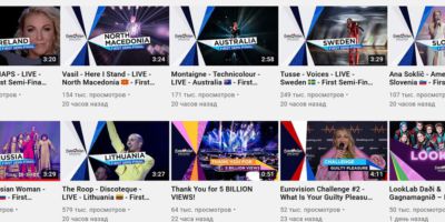Россия и Украина лидируют на YouTube после первого полуфинала Евровидения